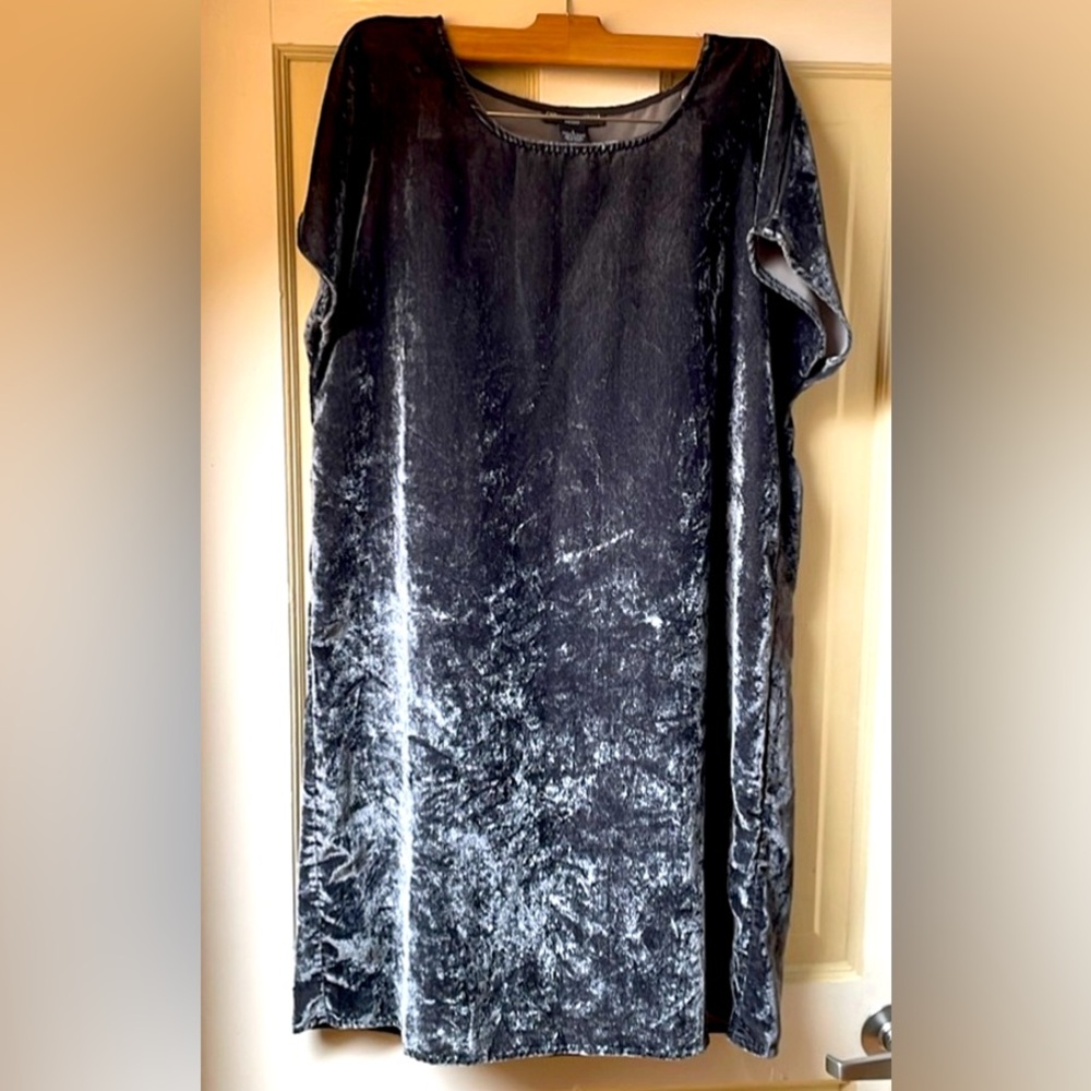 Silver gray charcoal velvet tunic dress